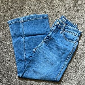 Classic Blue Denim Wide Leg Jeans